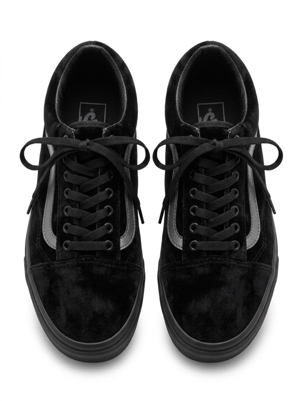 Vans Black Suede Velvet Low-Top Lace-Up Sneakers